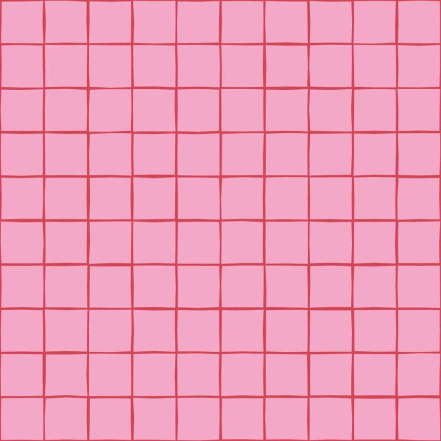 Checkered Wallpaper, Red, Pink, 131597, Color Pop, Esta Home