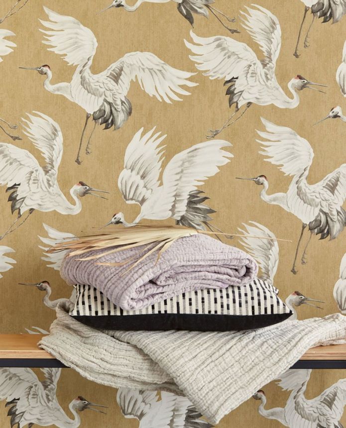 Non-woven wallpaper, birds in flight, lilac background 317352, Oasis, Eijffinger