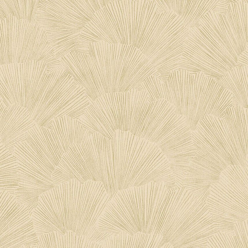 Golden beige non-woven wallpaper, Leaves 317330, Oasis, Eijffinger