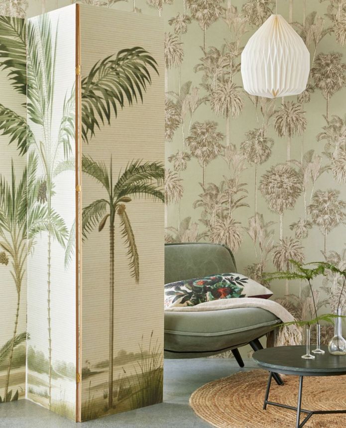 Gray non-woven wallpaper Palms, oasis 317324, Oasis, Eijffinger