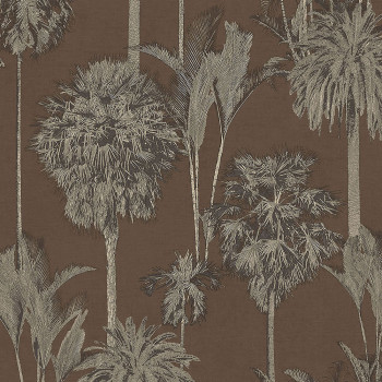 Brown non-woven wallpaper Palms, oasis 317322, Oasis, Eijffinger