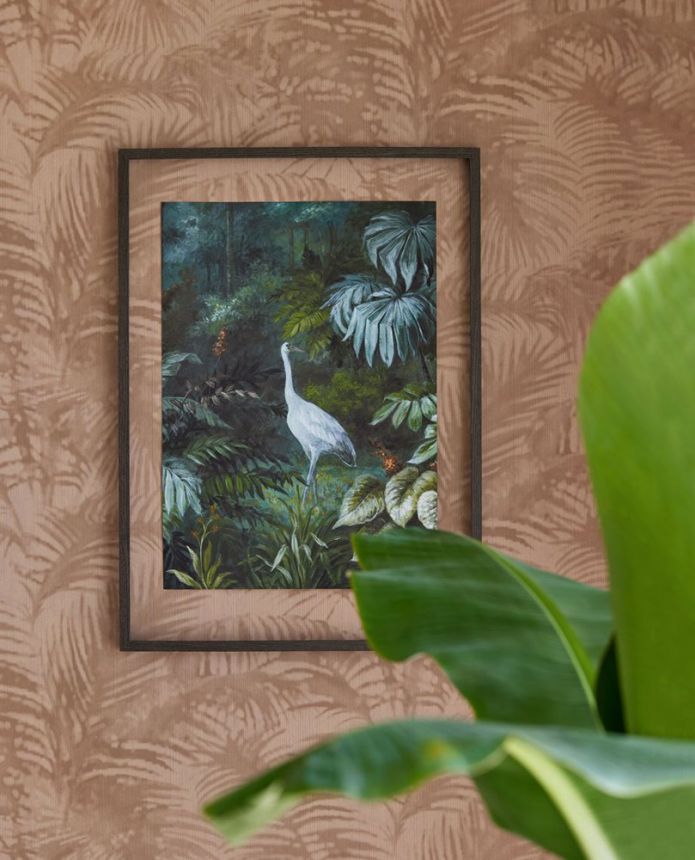 Brown non-woven palm leaves wallpaper 317304, Oasis, Eijffinger
