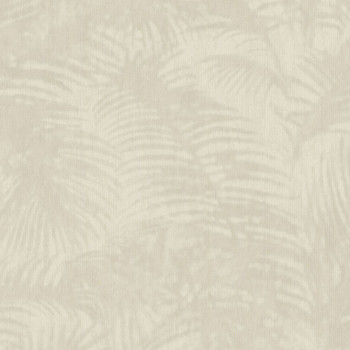 Gray-beige non-woven tropical leaves wallpaper 317300, Oasis, Eijffinger