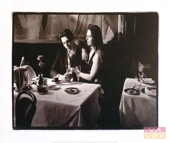 Poster 4599, Couple in a restaurant, size 30 x 40 cm