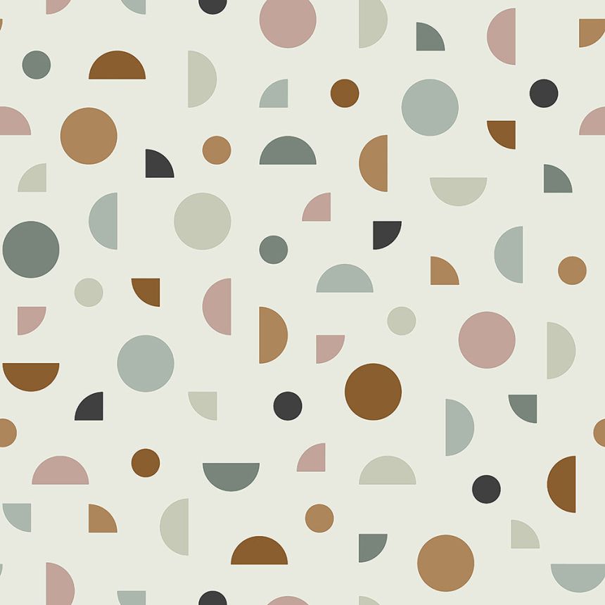 Non-woven wallpaper, colorful geometric shapes 139277, Forest Friends, Esta