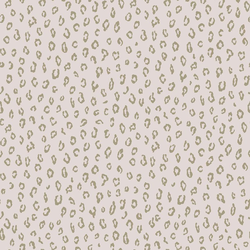 Old pink non-woven wallpaper, golden Leopard pattern 139273, Forest Friends, Esta