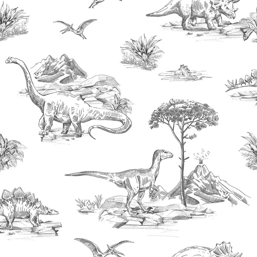 Non-woven wallpaper, Dinosaurs 139269, Forest Friends, Esta