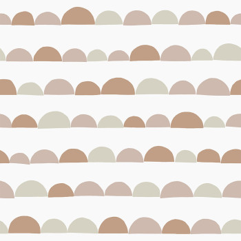 Non-woven white wallpaper, colored hemispheres 139266, Forest Friends, Esta
