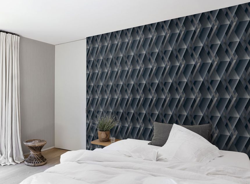 Non-woven geometric 3D wallpaper, imitation wood WL2601, Wanderlust, Grandeco