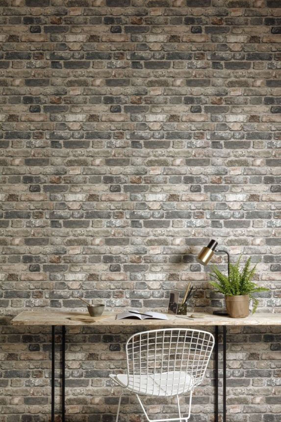 Non-woven wallpaper Bricks, brick wall WL2204, Wanderlust, Grandeco