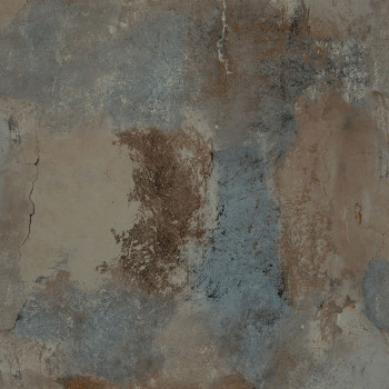 Non-woven concrete imitation wallpaper shades of blue and brown WL1203, Wanderlust, Grandeco