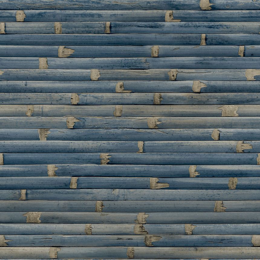 Blue non-woven wallpaper, imitation bamboo, WL1102, Wanderlust, Grandeco