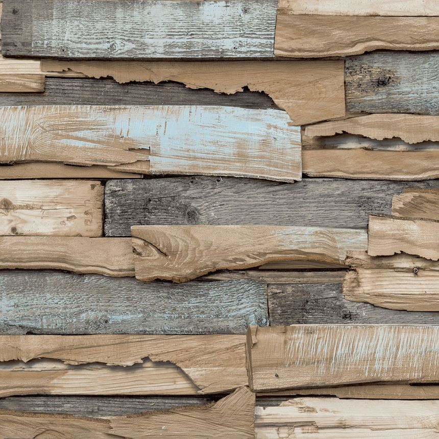 Non-woven wood effect wallpaper, wooden planks WL1003, Wanderlust, Grandeco
