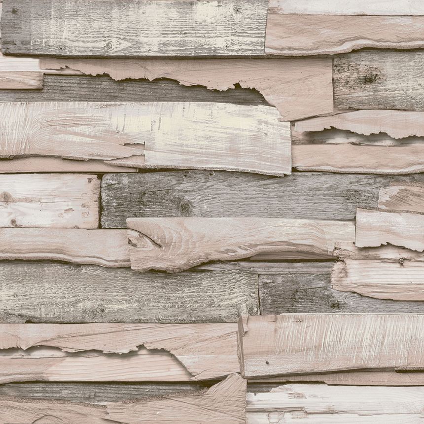 Non-woven wood effect wallpaper, wooden planks WL1001, Wanderlust, Grandeco