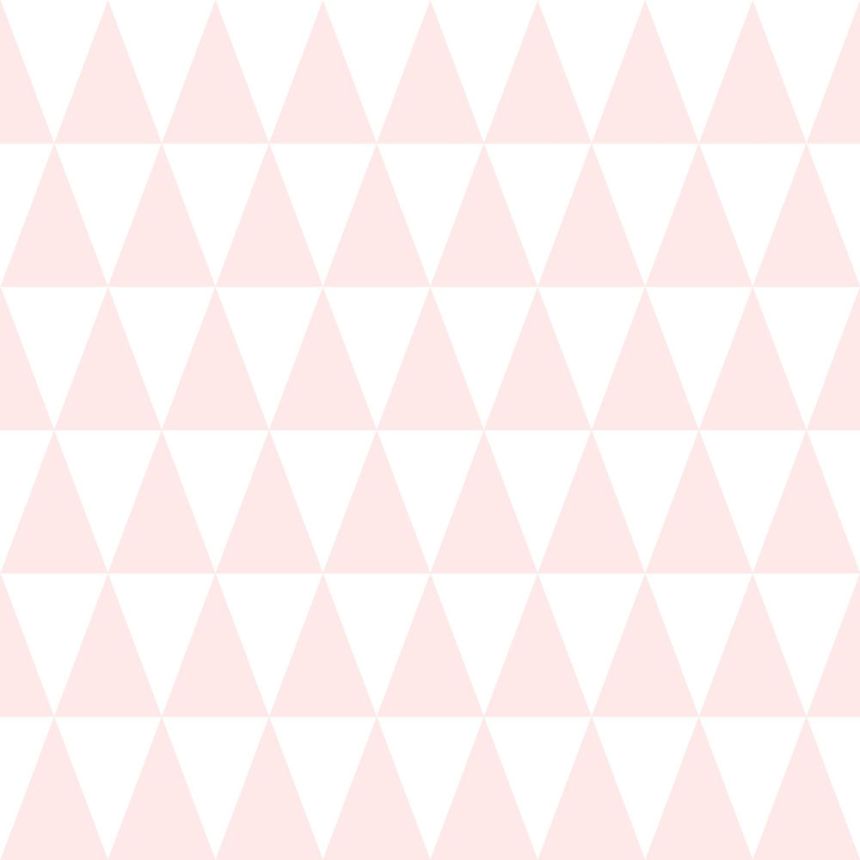 Non-woven wallpaper with pink and white triangles 128862, Little Bandits, Esta