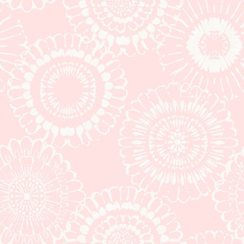 White-pink non-woven floral wallpaper 128860, Little Bandits, Esta
