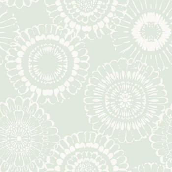 Green-white non-woven floral wallpaper 128861, Little Bandits, Esta