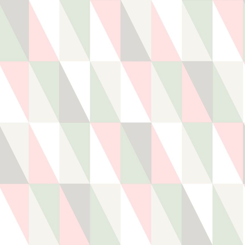 Geometric non-woven wallpaper, colored triangles 138919, Little Bandits, Esta