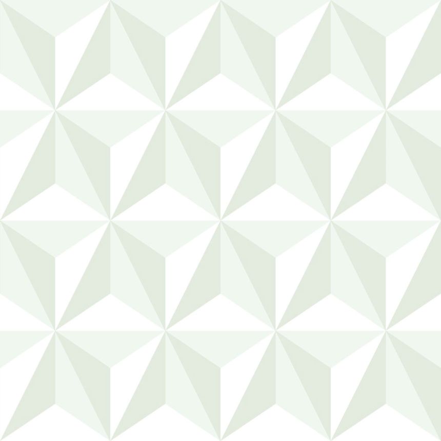 Green-white non-woven wallpaper 3D star pattern 138913, Little Bandits, Esta