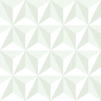 Green-white non-woven wallpaper 3D star pattern 138913, Little Bandits, Esta