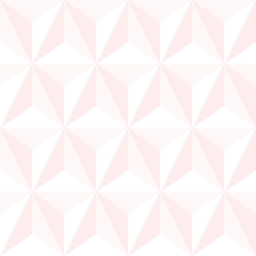 Pink and white non-woven wallpaper 3D star pattern 138911, Little Bandits, Esta