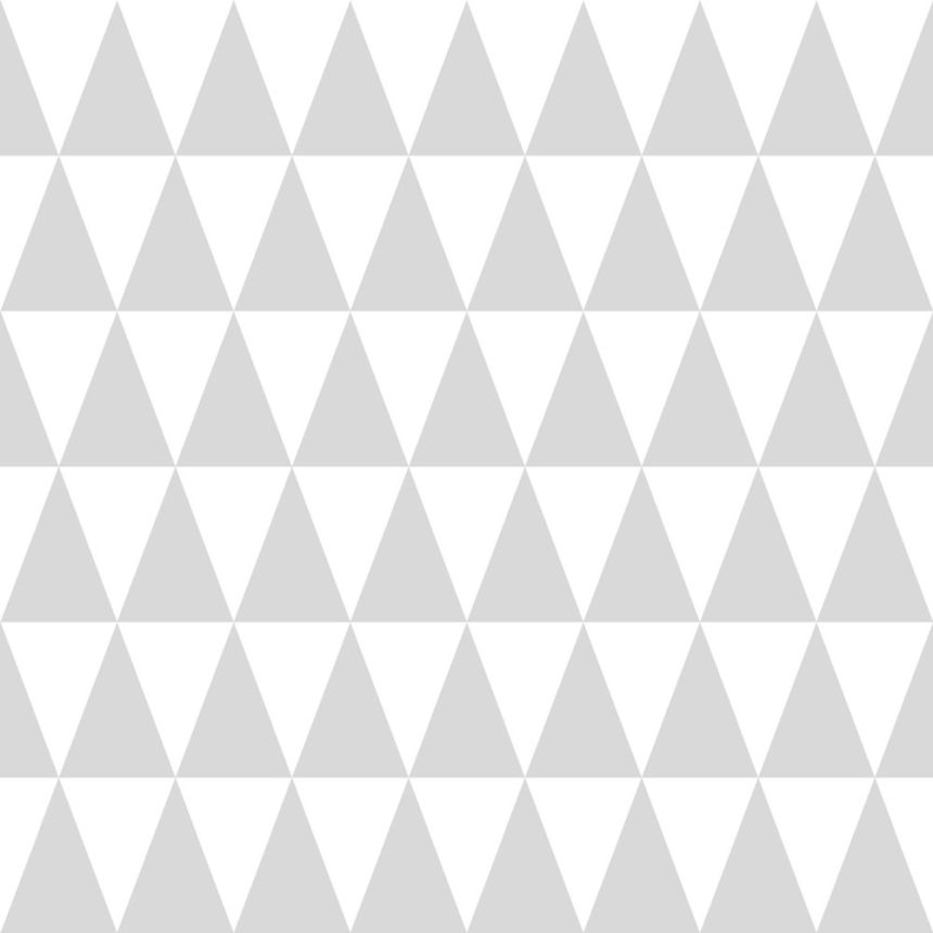 Non-woven wallpaper with gray and white triangles 128842, Little Bandits, Esta
