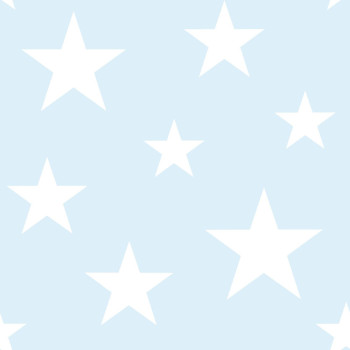 Light blue non-woven wallpaper with white stars 138932, Little Bandits, Esta