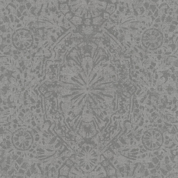 Brown non-woven wallpaper, metallic damask pattern EE3106, Elementum, Grandeco