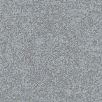 Gray-silver non-woven wallpaper with a damask pattern EE3105, Elementum, Grandeco