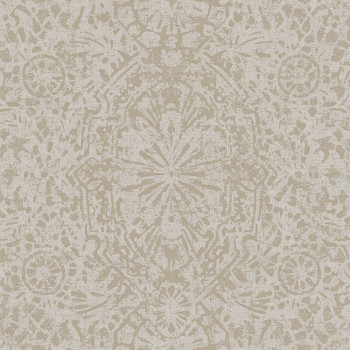 Ocher-beige non-woven wallpaper, damask pattern EE3104, Elementum, Grandeco