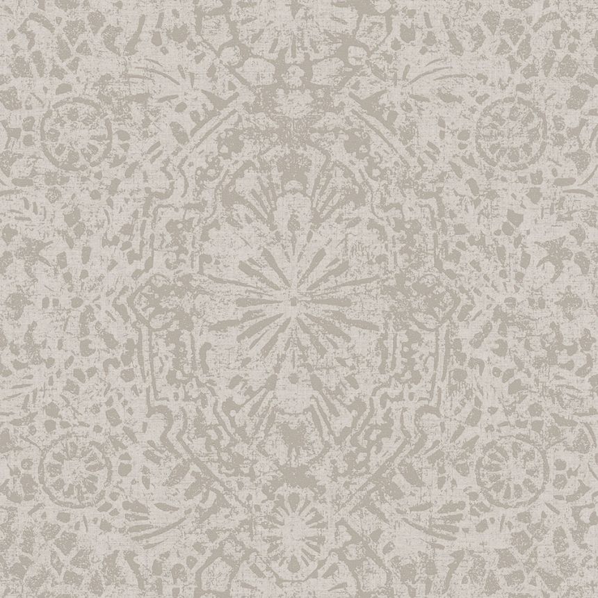Brown-beige non-woven wallpaper, damask pattern EE3103, Elementum, Grandeco