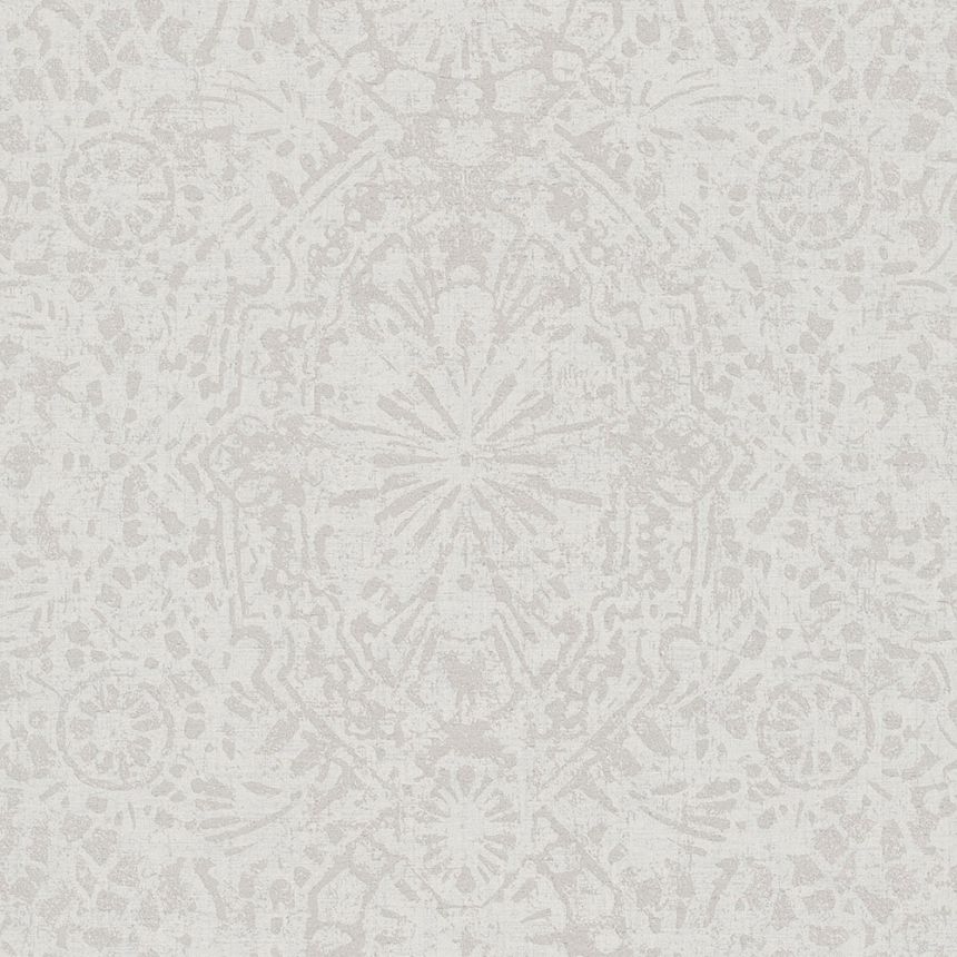 Non-woven wallpaper, white-pink damask pattern EE3101, Elementum, Grandeco
