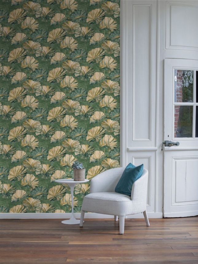 Romantic non-woven wallpaper, water lily flowers motif EE2005, Elementum, Grandeco