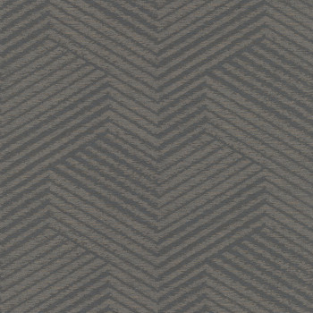 Geometric non-woven wallpaper brown with glossy finish EE2104, Elementum, Grandeco