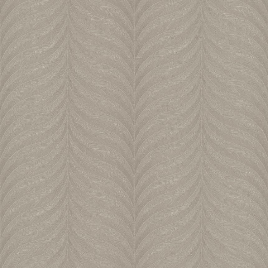 Golden non-woven wallpaper, feather graphic motif EE1305, Elementum, Grandeco