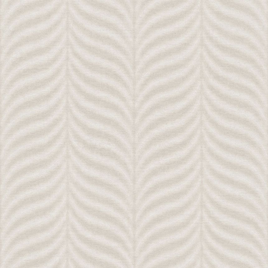 Beige non-woven wallpaper, graphic pattern of feathers EE1302, Elementum, Grandeco