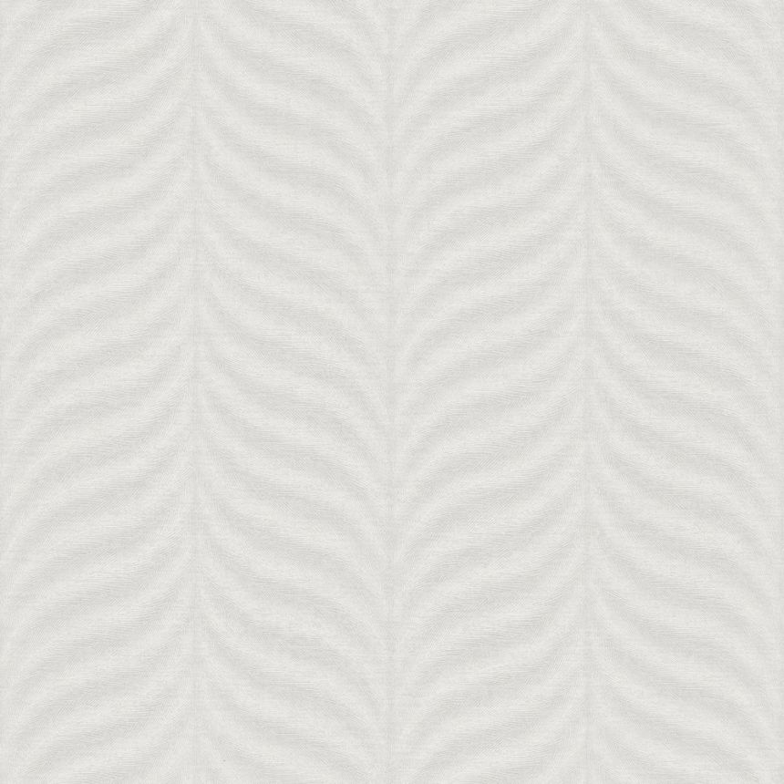 Gray-cream non-woven wallpaper, graphic pattern of feathers EE1301, Elementum, Grandeco
