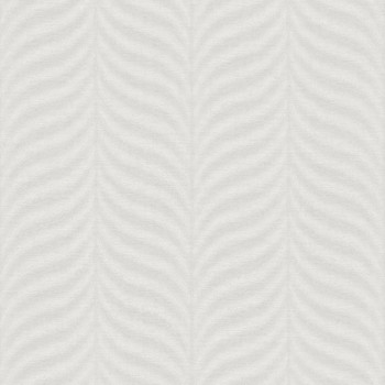 Gray-cream non-woven wallpaper, graphic pattern of feathers EE1301, Elementum, Grandeco