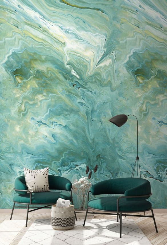 Non-woven wall mural, imitation of green marble A54203, 159 x 280 cm, One roll, one motif, Grandeco