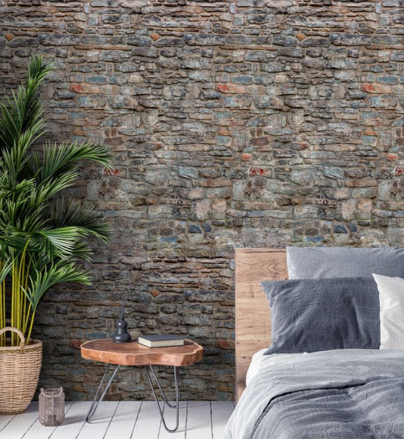 Non-woven wall mural Stone, stone wall A51702, 159 x 280 cm, One roll, one motif, Grandeco