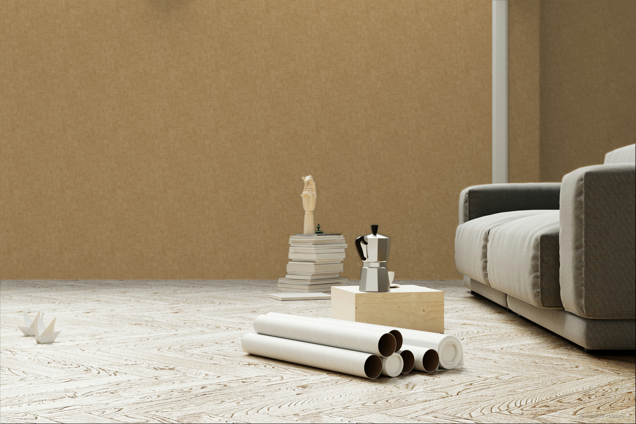 Brown wallpaper, concrete, stucco, A51516, One roll, one motif 2, Mural Young Edition, Grandeco