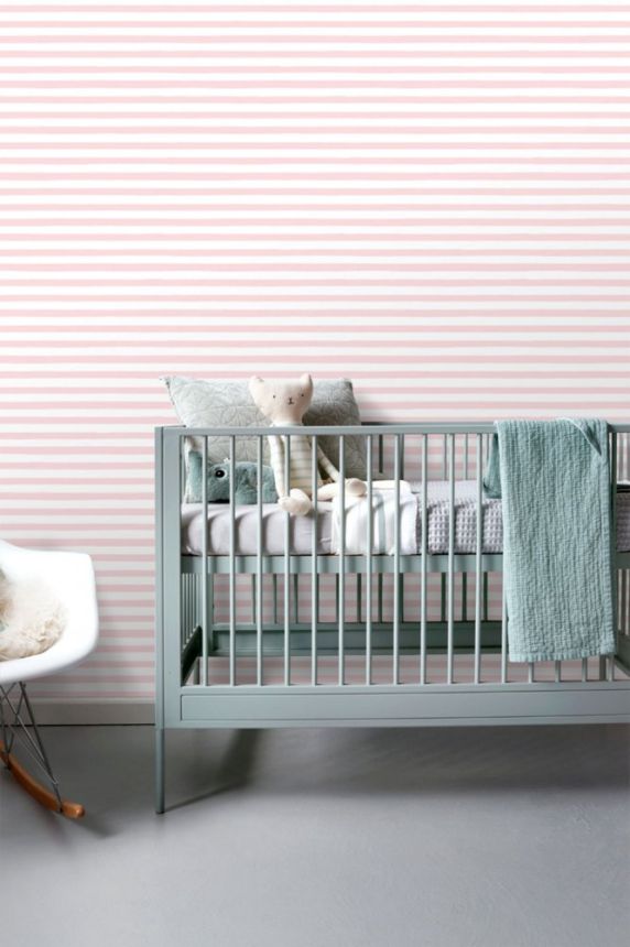 White-pink stripes wallpaper 138969, Regatta Crew, Esta Home