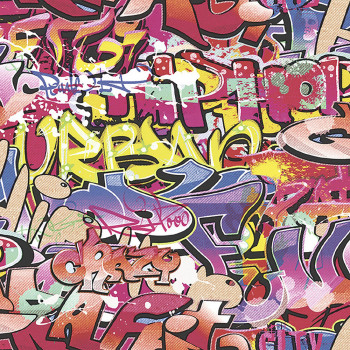 Non-woven wallpaper for teenagers Graffiti GV24241, Good Vibes, Decoprint