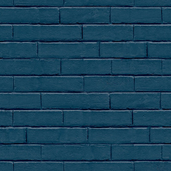 Non-woven kerosene blue brick wallpaper GV24257, Good Vibes, Decoprint