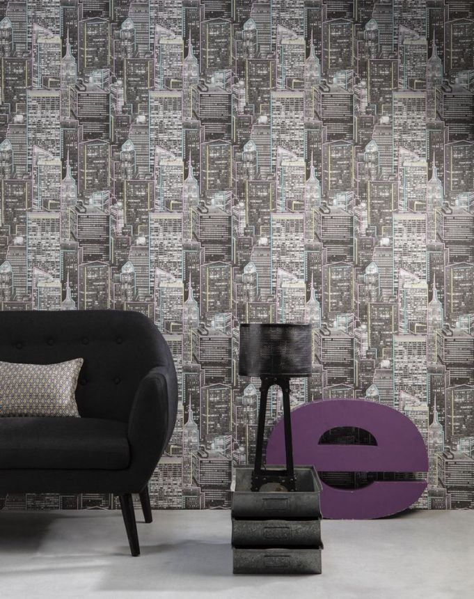 Special "Glow in the dark" non-woven wallpaper Night city GV24235, Good Vibes, Decoprint