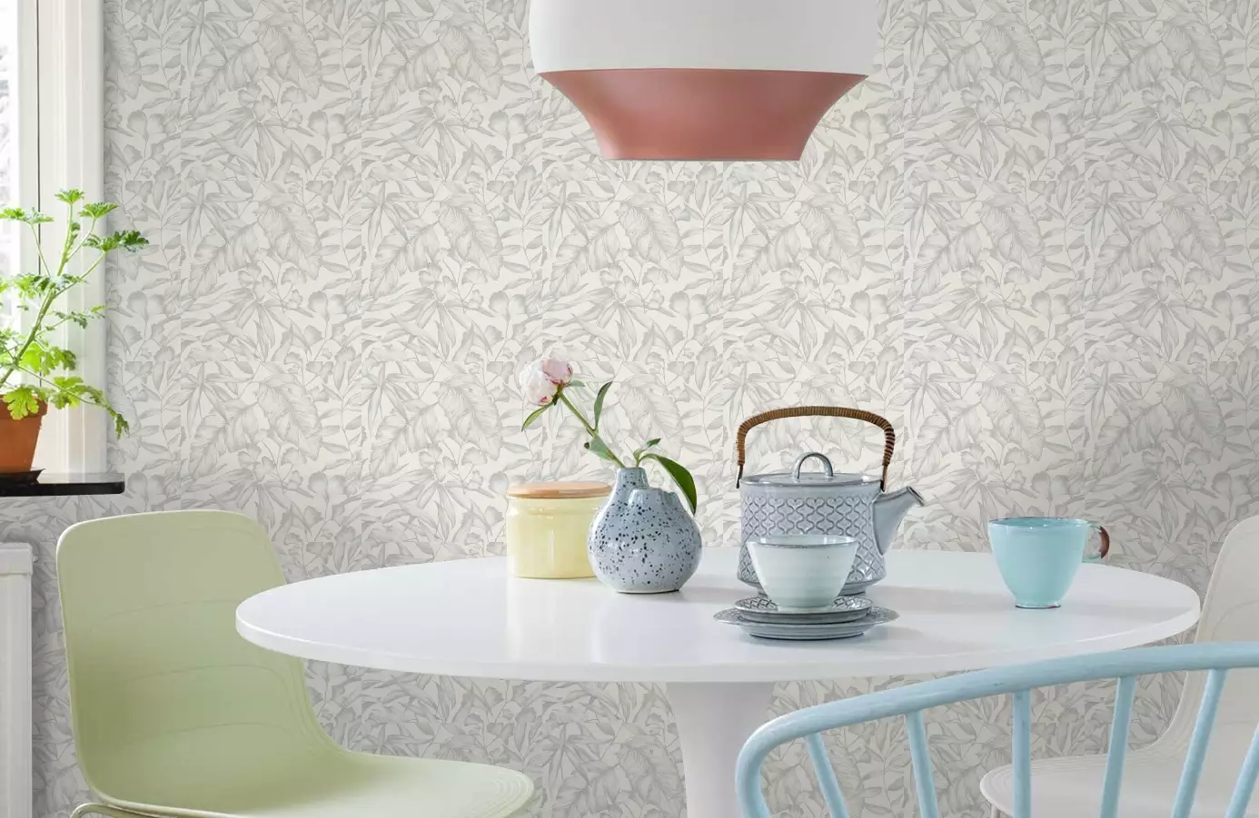 Non-woven wallpaper, Leaves, CE3202, Aurora 2022, Grandeco