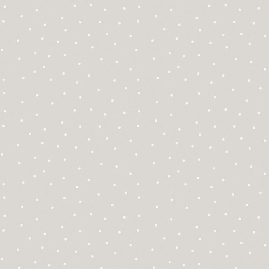 Paper wallpaper gray, white dots 459-3, Pippo, ICH Wallcoverings