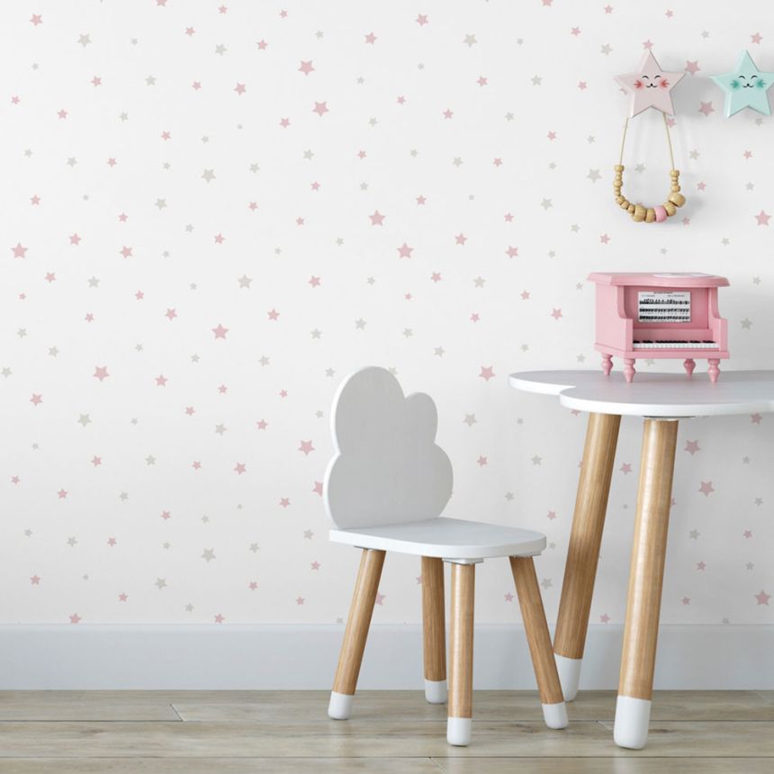Paper wallpaper with stars 457-3, Pippo, ICH Wallcoverings