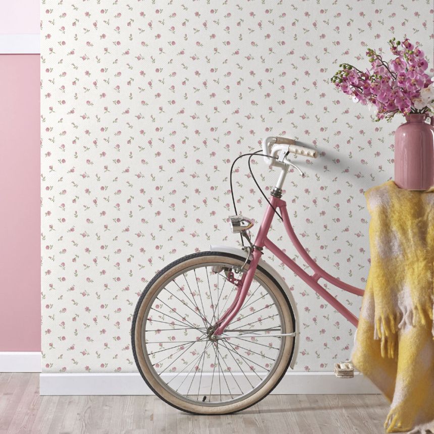 Romantic paper wallpaper flowers 455-1, Pippo, ICH Wallcoverings