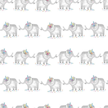 Paper children's wallpaper with elephants 3351-1, Oh lala, ICH Wallcoverings
